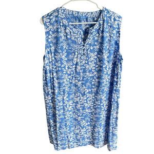 Blue Ginger Sundress Women Size XL Blue Floral Frog Closure Knee Length Beachy